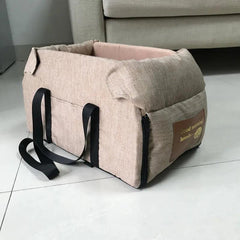 Cozy Portable Pet Travel Bed: Secure Small Dog & Cat Car Seat