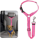 Dog Car Safety Harness with Adjustable Headrest Restraint and Elastic Bungee Buffer  ourlum.com Pink 1 PCS 