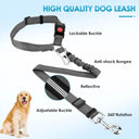 Dog Car Safety Harness with Adjustable Headrest Restraint and Elastic Bungee Buffer  ourlum.com   