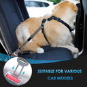 Dog Car Safety Harness with Adjustable Headrest Restraint and Elastic Bungee Buffer  ourlum.com   