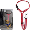 Dog Car Safety Harness with Adjustable Headrest Restraint and Elastic Bungee Buffer  ourlum.com Red 1 PCS 