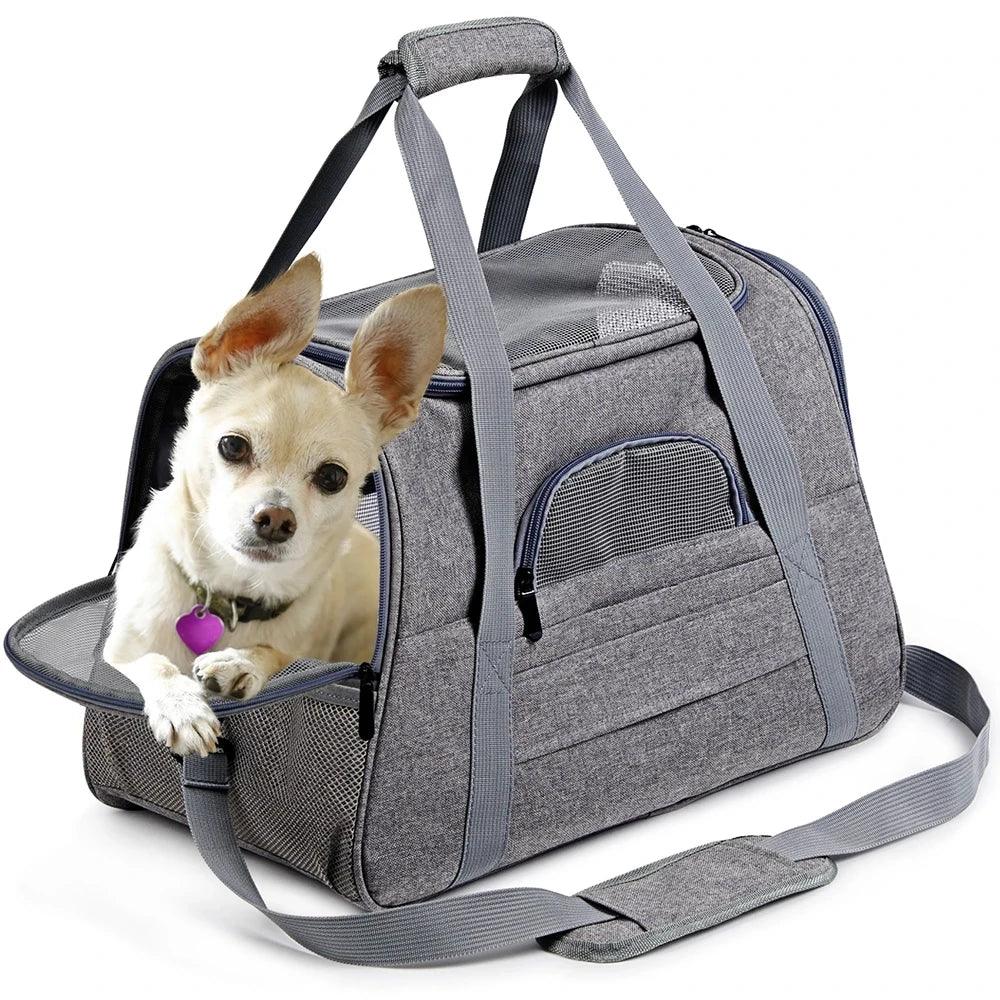 Pet Traveler Dog Carrier Backpack with Reflective Strips and Padded Shoulder Strap  ourlum.com   