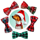 Festive Dog Bowtie Set for Small Dogs with Movable Christmas Bows  ourlum.com   