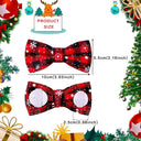 Festive Dog Bowtie Set for Small Dogs with Movable Christmas Bows  ourlum.com   