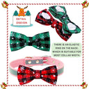 Festive Dog Bowtie Set for Small Dogs with Movable Christmas Bows  ourlum.com   