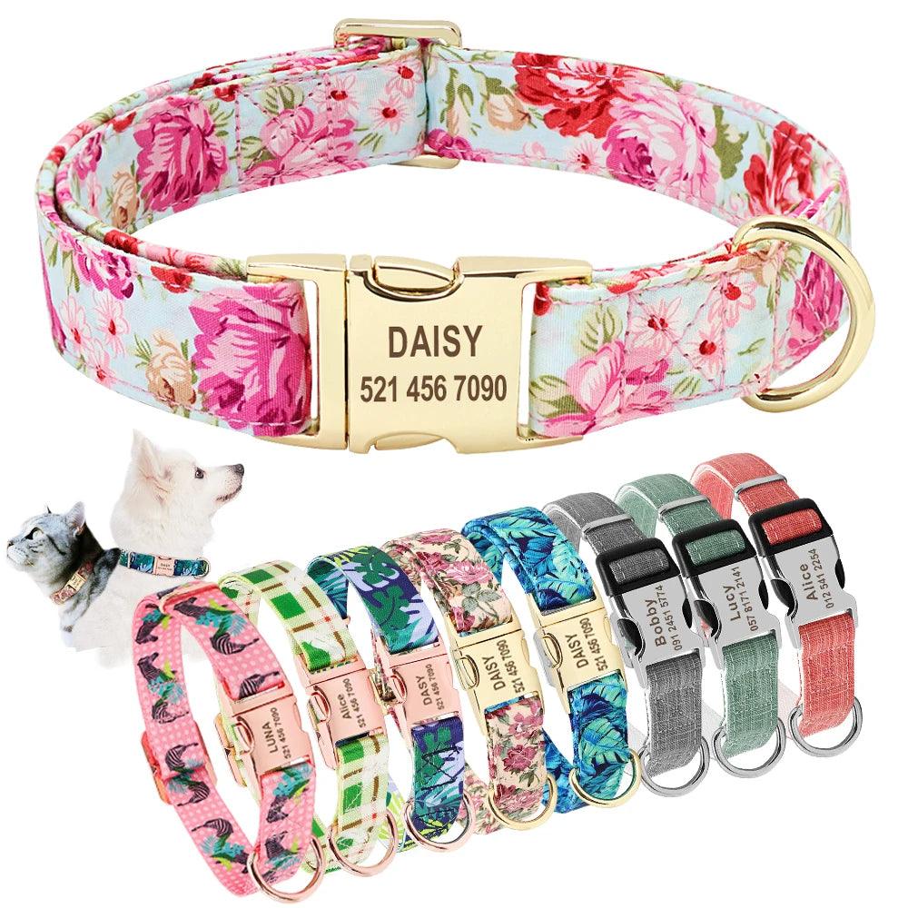 Personalized Nylon Pet Collar with Free Engraving for Dogs and Cats  ourlum.com   