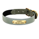 Personalized Leather Dog Collar with Reflective Nameplate - Adjustable for Small, Medium, Large Breeds  ourlum.com green S 