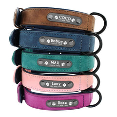 Personalized Leather Dog Collar: Engraved Safety Pet Collar for Small to Large Breeds