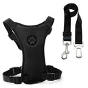 Adventure Dog Harness Leash Set with Snack Bag and Car Safety Belt  ourlum.com black S 