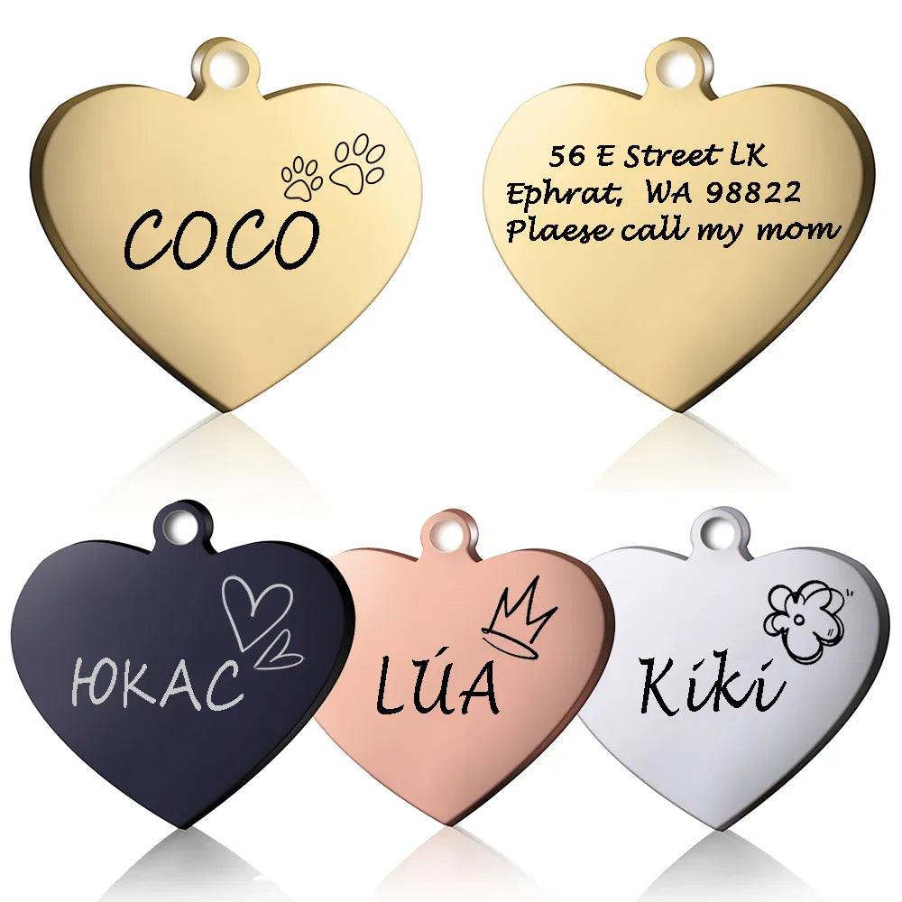 Personalized Stainless Steel Pet ID Tag Necklace for Cats and Dogs  ourlum.com   