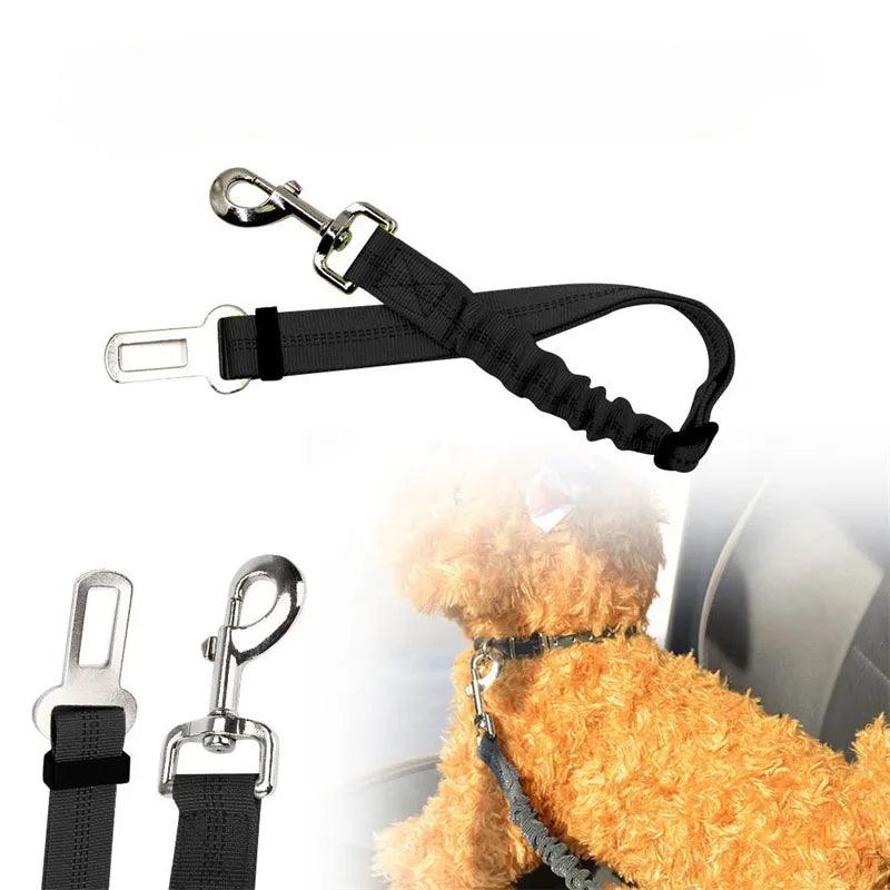 Pet Safety Harness for Car - Adjustable Reflective Nylon Seat Belt with Bungee Tether  ourlum.com   