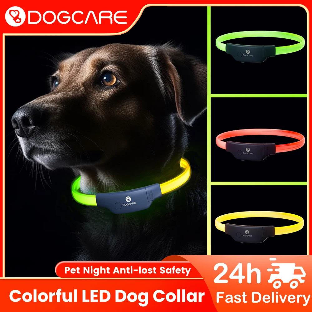 Colorful LED Dog Collar for Enhanced Safety and Visibility  ourlum.com   