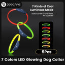 Colorful LED Dog Collar for Enhanced Safety and Visibility  ourlum.com 5Pcs 65CM (25-35KG) 