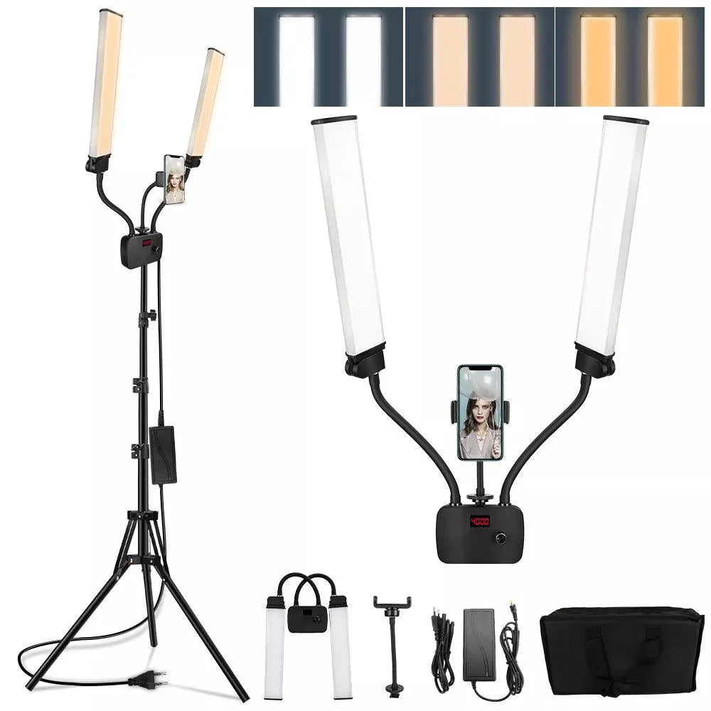 Adjustable LED Fill Light Studio Kit with Tripod and Rotatable Arms  ourlum.com   