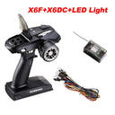 Ultimate Control Bundle: DumboRC X6 X4 X5 2.4G 6CH Transmitter with X6FG Gyro Receiver and LED Light Set for RC Cars and Boats  ourlum.com X6 X6DC W LED  