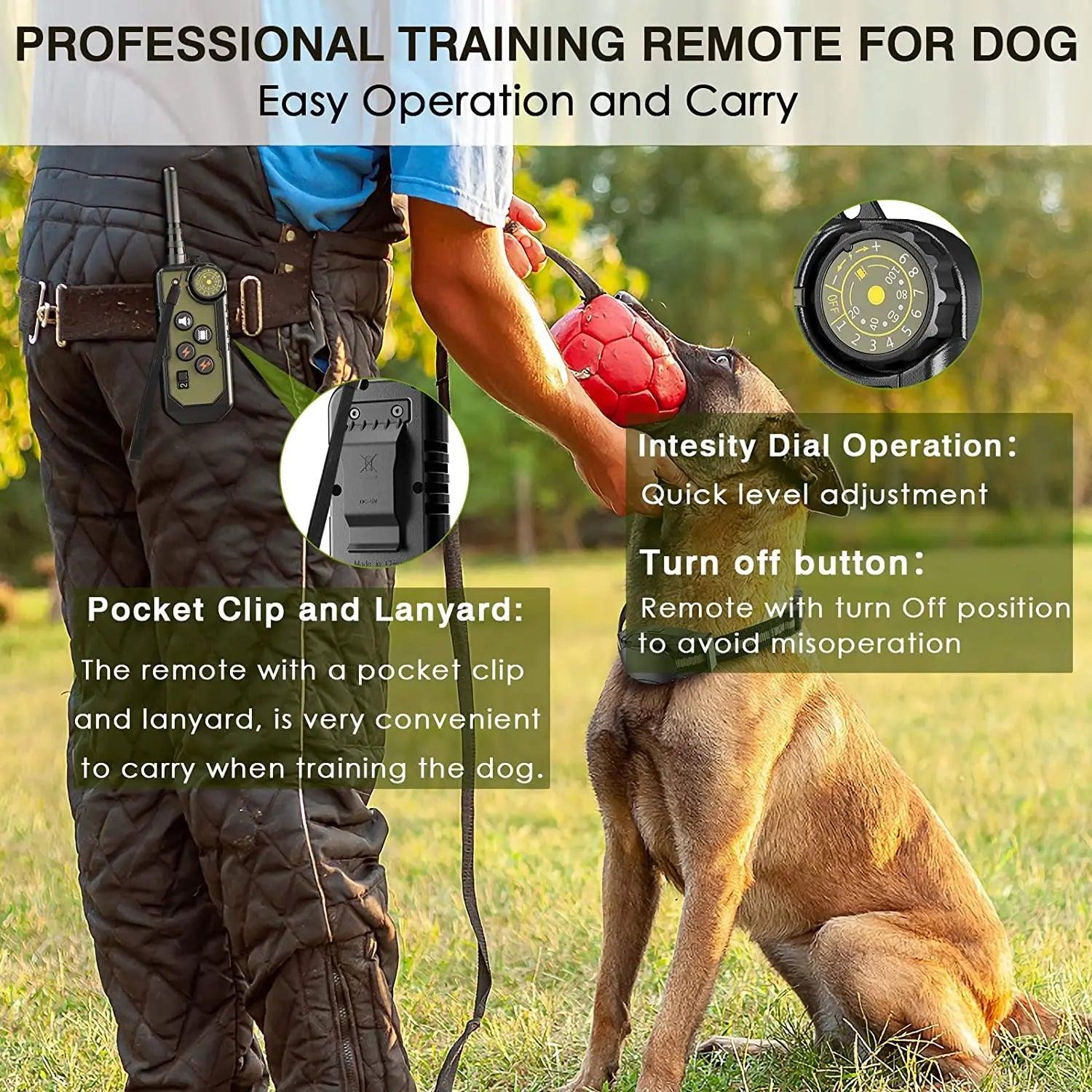 Advanced Electric Dog Training Collar with Waterproof Remote Control - Professional Bark Stopper for All Dog Sizes  ourlum.com   