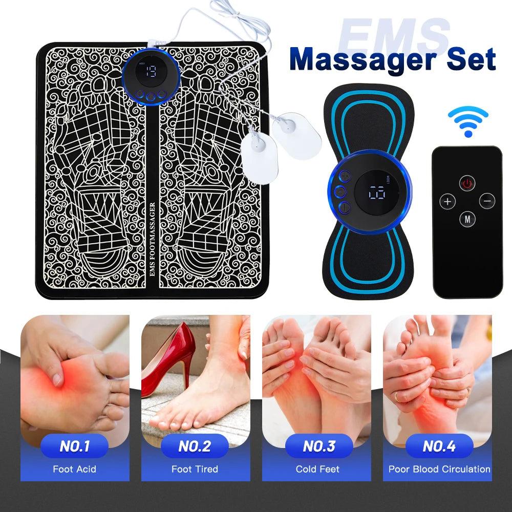 Ultimate Pulse Muscle Stimulation Foot Massager for Relaxation and Pain Relief  ourlum.com   