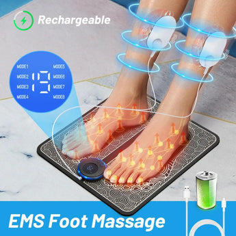 Foldable Electric EMS Foot Massager Mat with 8 Massage Modes and Smart Acupoint Capture  ourlum.com   