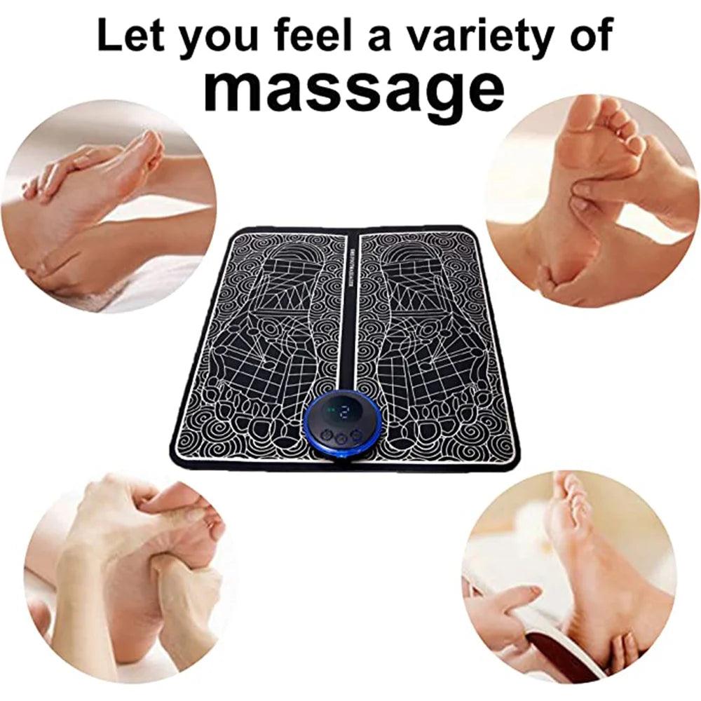Foldable Electric EMS Foot Massager Mat with 8 Massage Modes and Smart Acupoint Capture  ourlum.com   
