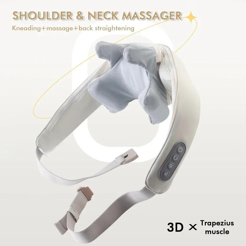 Electric Wireless Neck and Back Massager with Heat Therapy and Versatile Massage Options  ourlum.com   