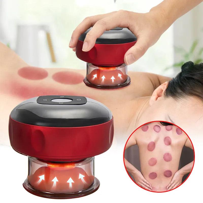Electric Negative Pressure Cupping Massage Therapy Kit with Red Light Heating and Vibration Technology  ourlum.com   