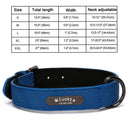 Luxury Personalized Leather Dog Collar with Engraved Nameplate - Adjustable for Small to XXL Breeds - Stylish and Secure Pet Accessory  ourlum.com Navy Blue Collar S 