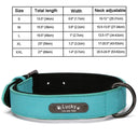 Luxury Personalized Leather Dog Collar with Engraved Nameplate - Adjustable for Small to XXL Breeds - Stylish and Secure Pet Accessory  ourlum.com Green Blue Collar S 