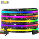 FCOB High Density RGB LED Light Strip - Addressable Dream Color Pixel 720 LEDs 12mm DC12V 24V WS2812B Flexible COB Lights  ourlum.com 630leds DC12V White PCB 1m