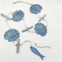 Nautical Cotton Fishing Net Wall Decor with Shells - Mediterranean Style Ocean Theme Home Ornament  ourlum.com B Blue-2  