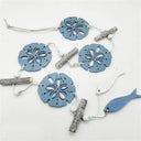 Nautical Cotton Fishing Net Wall Decor with Shells - Mediterranean Style Ocean Theme Home Ornament  ourlum.com B Blue-3  