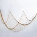 Nautical Cotton Fishing Net Wall Decor with Shells - Mediterranean Style Ocean Theme Home Ornament  ourlum.com A White  