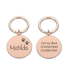 Custom Engraved Stainless Steel Pet ID Tag: Personalized Paw Pendant