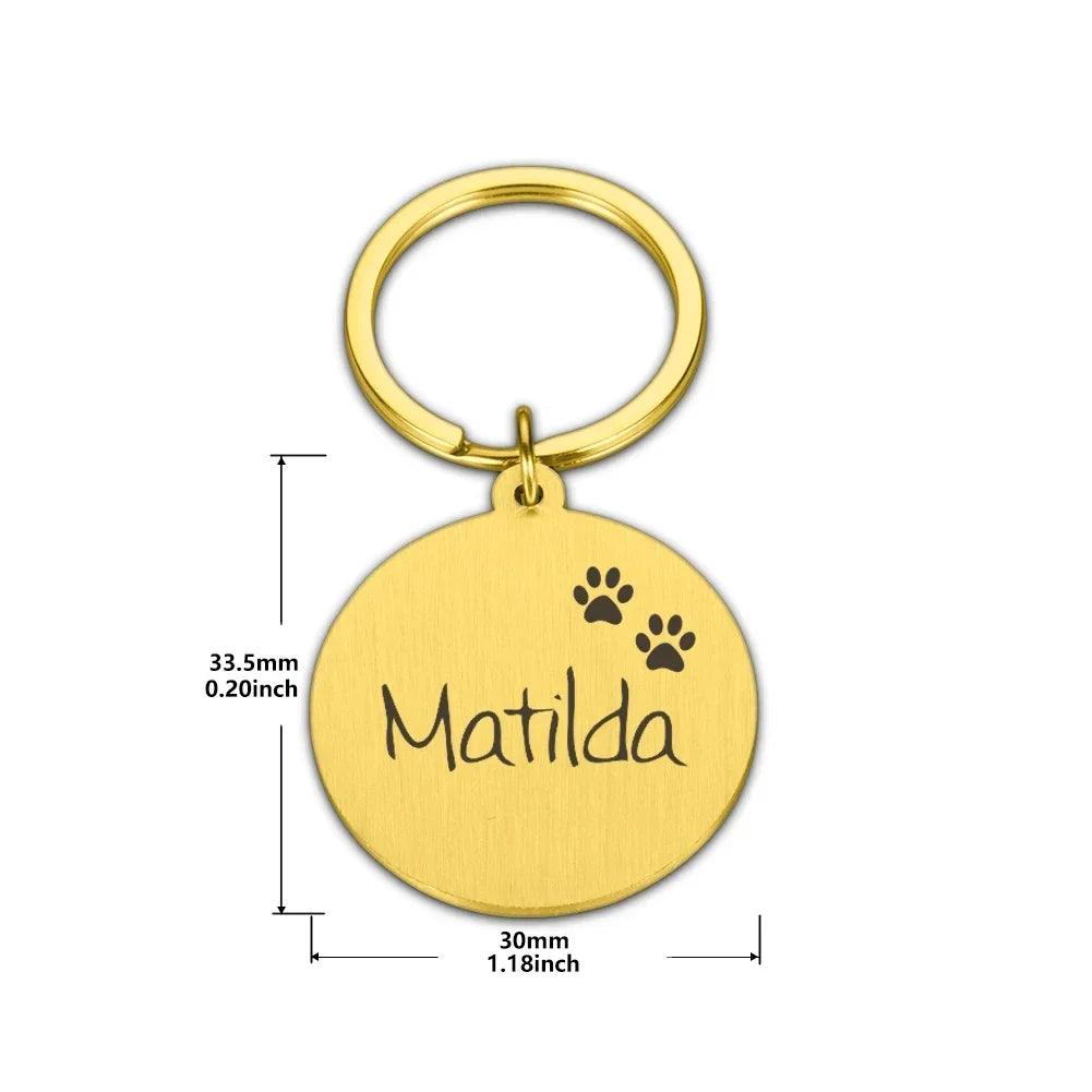 Personalized Stainless Steel Pet ID Tag - Paw Shape Pendant for Dog and Cat Safety  ourlum.com   