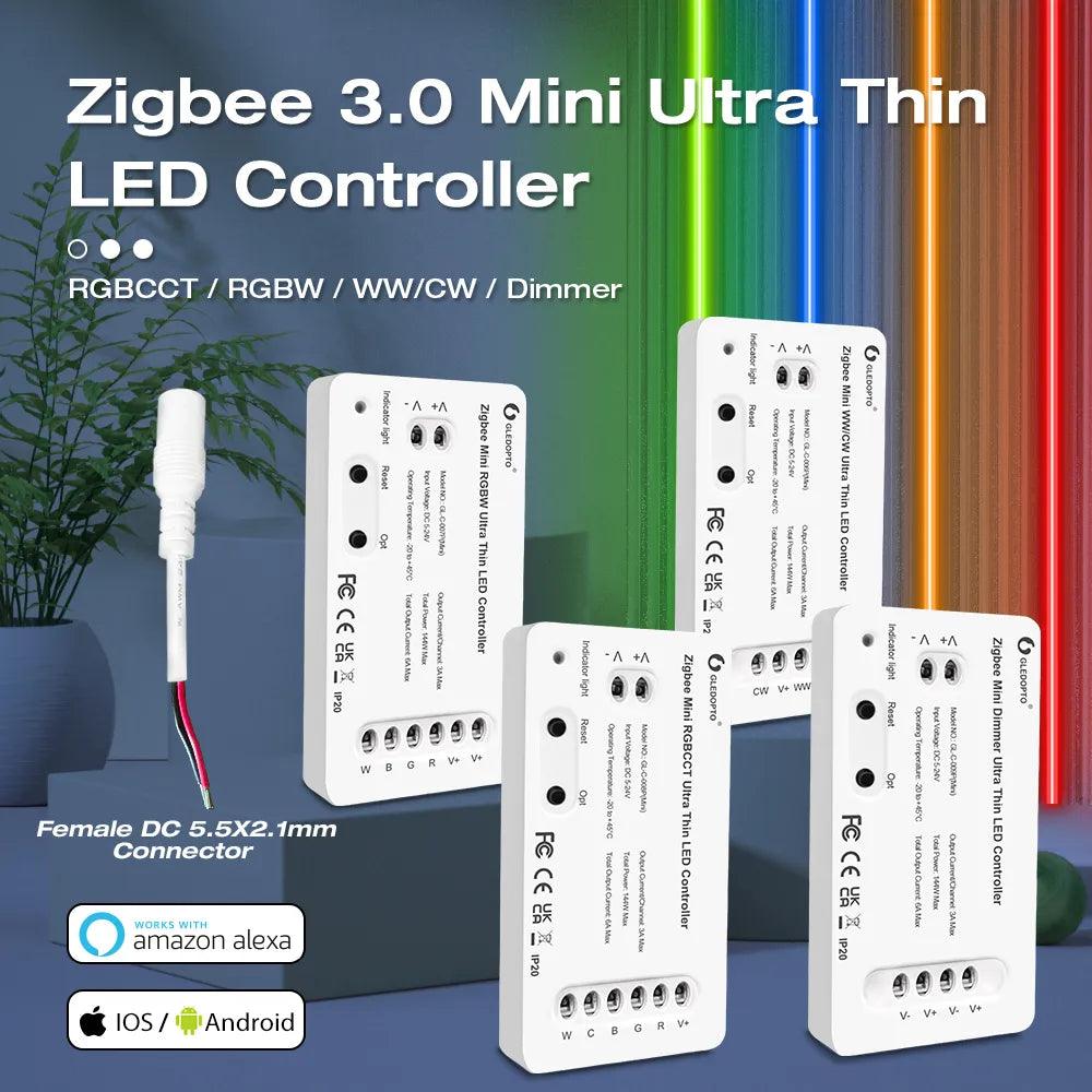 Smart LED Light Strip Controller for Bedroom and Kitchen - Zigbee 3.0 Alexa Voice Control  ourlum.com   