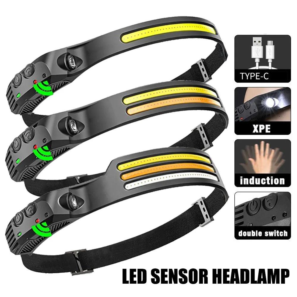 Sensor Head Torch Light - Rechargeable LED Headlamp with Multiple Lighting Modes  ourlum.com   