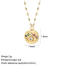 Mystical Charm Gold Evil Eye Necklace with Sun, Dog, Bee & Elephant Pendants  ourlum.com NK008G2AC210096G2  