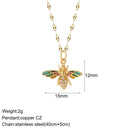 Mystical Charm Gold Evil Eye Necklace with Sun, Dog, Bee & Elephant Pendants  ourlum.com NK008G2AC210106G2  