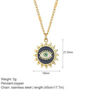 Mystical Charm Gold Evil Eye Necklace with Sun, Dog, Bee & Elephant Pendants  ourlum.com NK066goldAC210377G5  