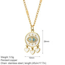 Mystical Charm Gold Evil Eye Necklace with Sun, Dog, Bee & Elephant Pendants  ourlum.com NK066goldAC210268G5  