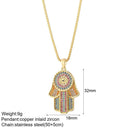 Mystical Charm Gold Evil Eye Necklace with Sun, Dog, Bee & Elephant Pendants  ourlum.com NK008G4AC220002G5  