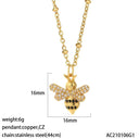 Mystical Charm Gold Evil Eye Necklace with Sun, Dog, Bee & Elephant Pendants  ourlum.com NK008G3AC210106G1  