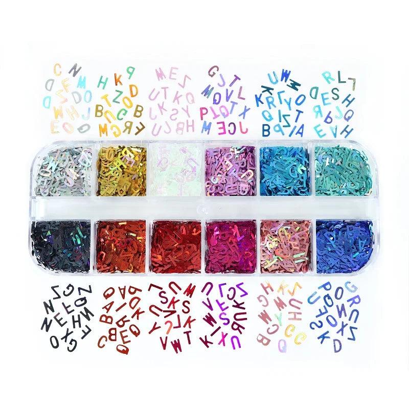 Sparkling Alphabet Resin Fillers Kit for Resin Art and Jewelry Making  ourlum.com   