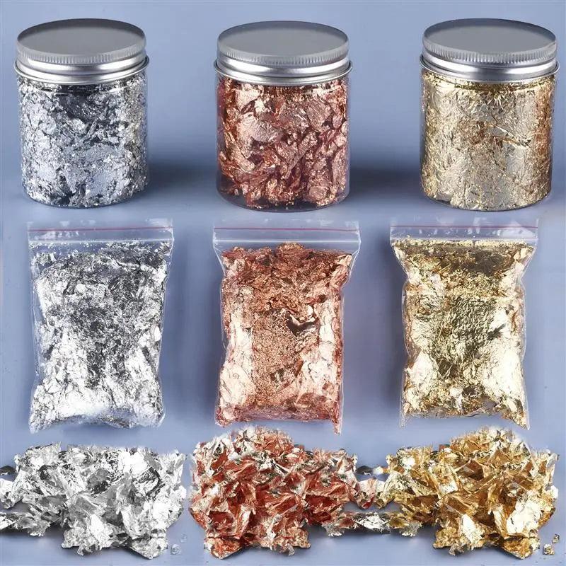 Shimmering Metallic Craft Foil Flakes Set for Art and Decoration  ourlum.com   