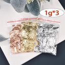 Shimmering Metallic Craft Foil Flakes Set for Art and Decoration  ourlum.com 3g-3color  