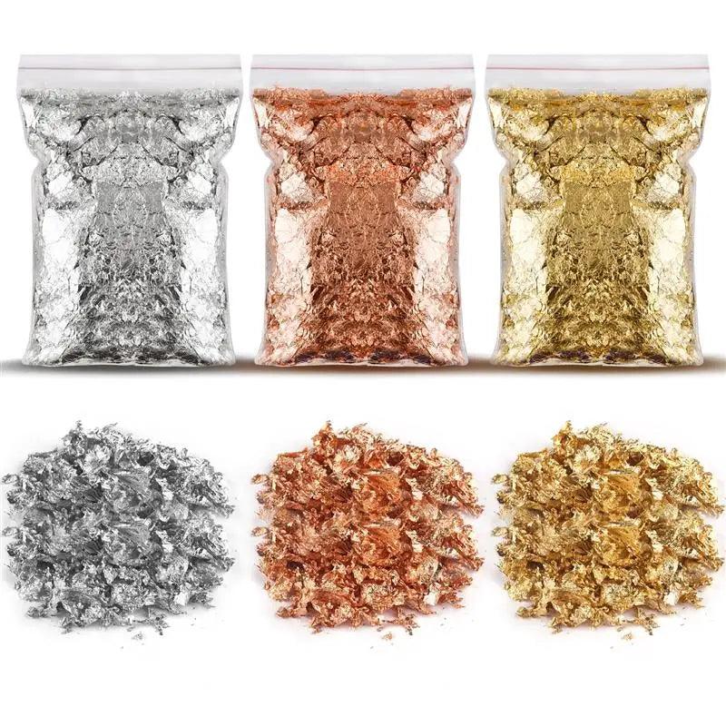 Shimmering Metallic Craft Foil Flakes Set for Art and Decoration  ourlum.com   