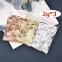 Shimmering Metallic Craft Foil Flakes Set for Art and Decoration  ourlum.com 6g-3color  