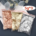 Shimmering Metallic Craft Foil Flakes Set for Art and Decoration  ourlum.com 15g-3color  