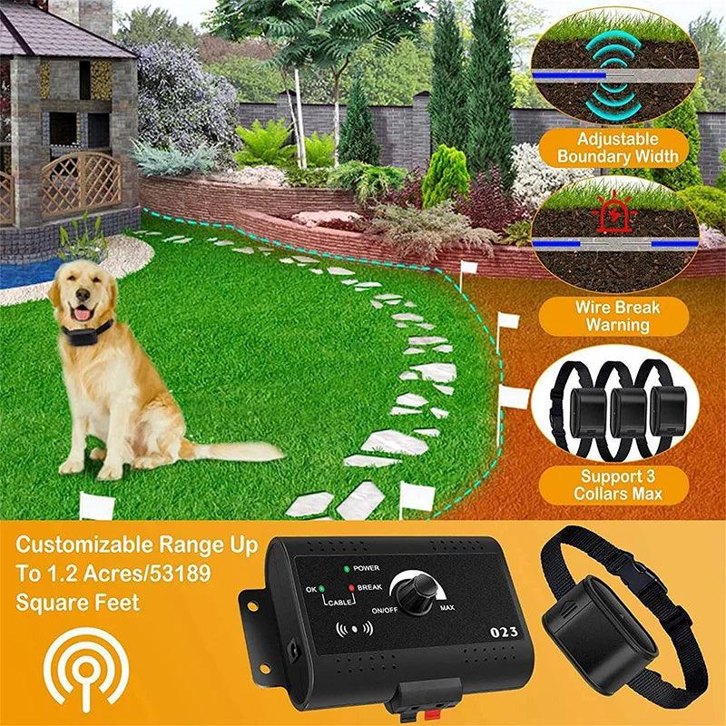Wireless Electric Dog Fence System with Remote Training Control and Progressive Stimulation  ourlum.com   