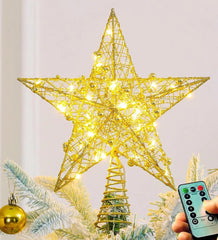 Glitter Star Tree Topper: Festive LED Christmas Decoration