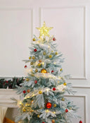 LED Lighted Iron Glitter Star Christmas Tree Topper - Sparkling Holiday Decoration  ourlum.com   